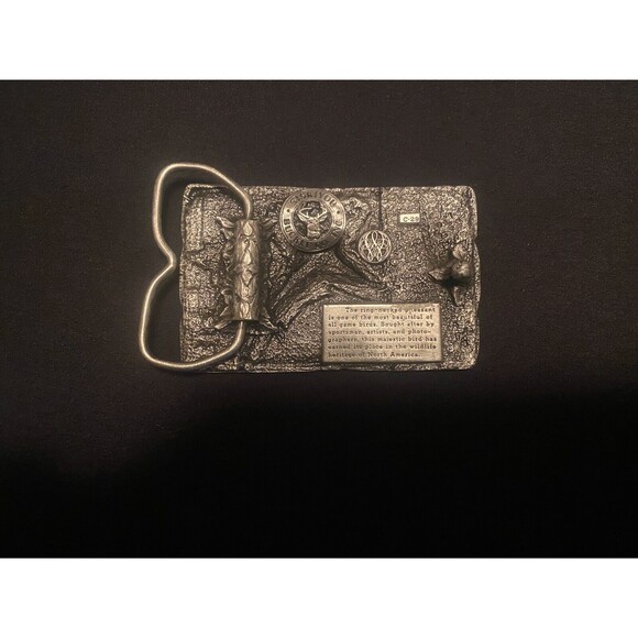 Vintage Siskiyou Belt Co. Bergamot Brass Works Nature Engraved Belt Buckle - Picture 6 of 10